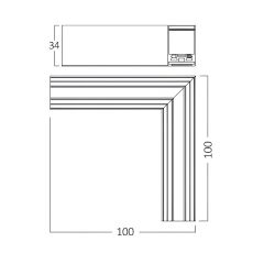 Braytron SR03 Magnet Ultra Slım Sıva Üstü Tavan L Dönüş