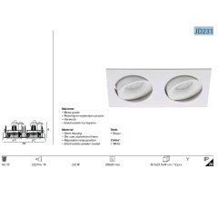 Jupıter Jd231 Hareketlı Spot Dıkdörtgen Armatür