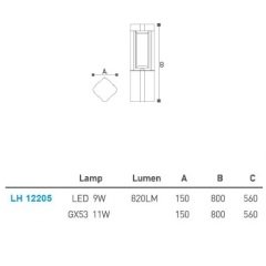 Led Bahçe Armatürü - Bollard 80Cm Lh-12205