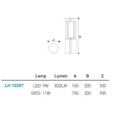Led Bahçe Armatürü - Bollard 20Cm Lh-12207