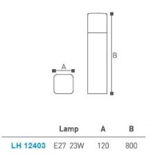 Bahçe Armatürü - Bollard 80Cm Lh-12403