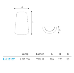 Led Çift Yönlü Bahçe - Duvar Apliği Lh-13107