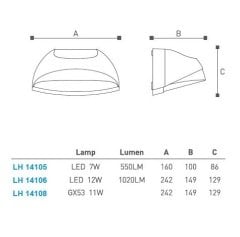 Led Bahçe -Duvar Aplik Lh-14105