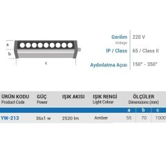 Ycl 36X1 100Cm Wallwasher Amber