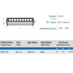 Ycl 36X1 100Cm Wallwasher Rgb