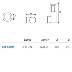 Led Bahçe-Duvar Aplik Lh-14404