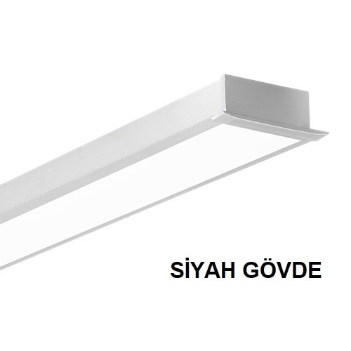 Lamptıme Lıneer Armatür Sıva Altı 220V-36W 100*50 Siyah Kasa 120Cm 3000K Sarı Işık Sürücülü