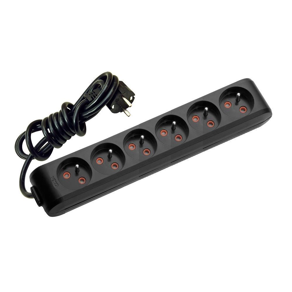 Viko Multi-Let Altılı Priz Ups Topraklı Kablolu Çocuk Kor. - 2 Metre - Siyah