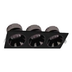 Ack 2X10W 6500K 2700Lm Siyah Üçlü Sıva Altı Led Spot Armatür