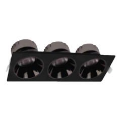 Ack 2X25W 6500K 6750Lm Siyah Üçlü Sıva Altı Led Spot Armatür