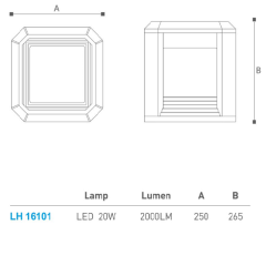 Led Set Üstü Armatür 20W Lh-16101