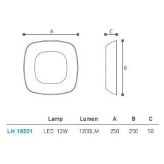 Led Tavan Armatür Lh-16201