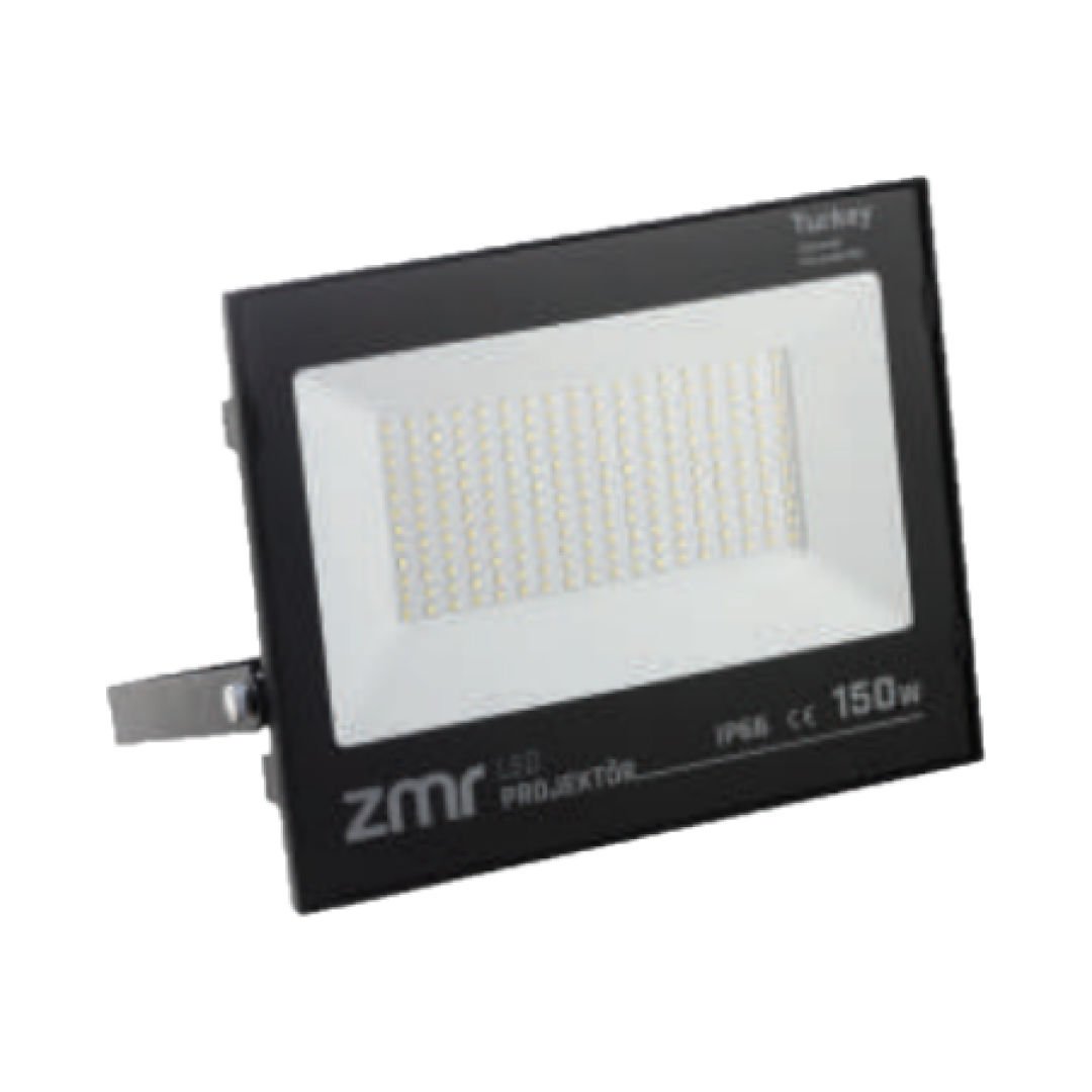 Zmr 150W Slım Led Projektör Siyah Kasa
