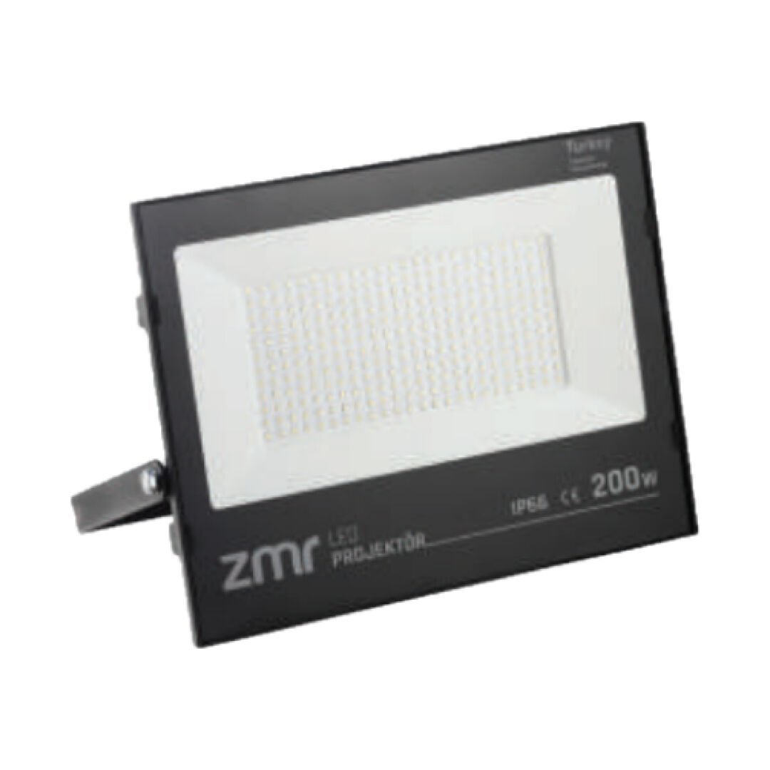 Zmr 200W Slım Led Projektör Siyah Kasa