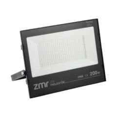Zmr 200W Slım Led Projektör Siyah Kasa