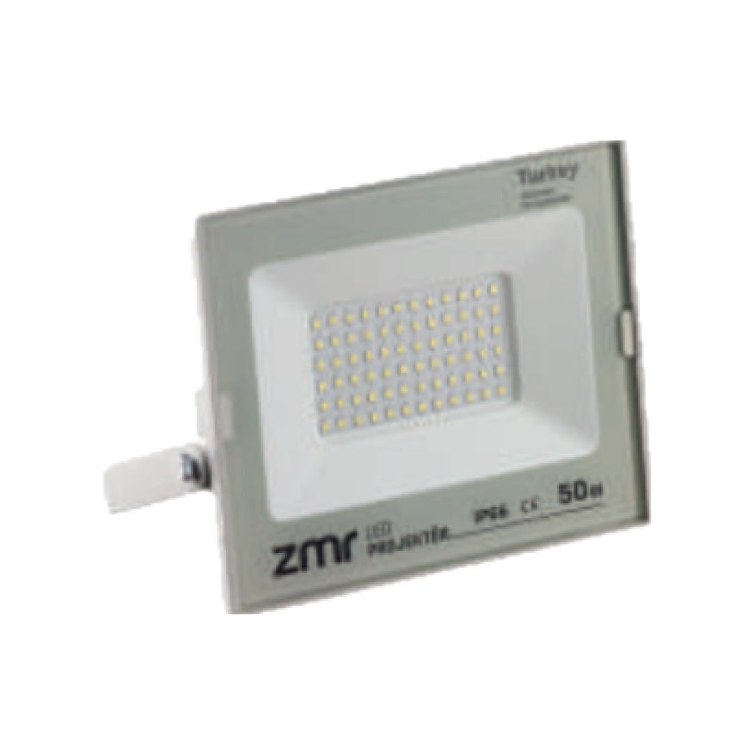 Zmr 50W Slım Led Projektör Beyaz Kasa