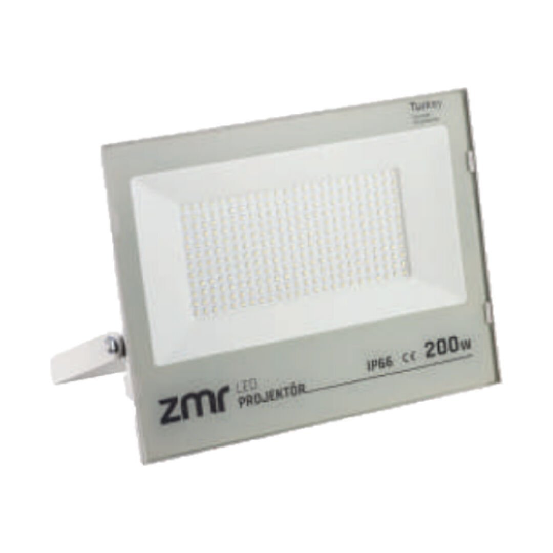 Zmr 200W Slım Led Projektör Beyaz Kasa