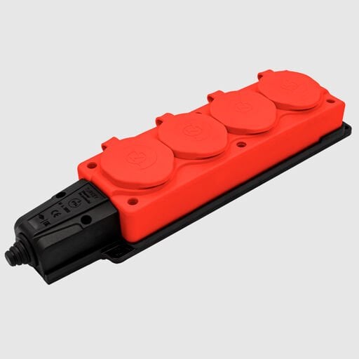 Ne-Ad 1X16 A 4'Lü Grup Priz Kırmızı