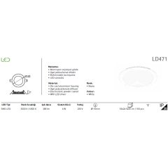 Jupıter Ld471 Yuvarlak Panel Led 6W 280Lm 120Mm Çap