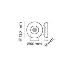 MOL572 DEKORATİF KRİSTAL CAM SPOT KENAR LEDLİ