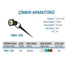 Ycl 5W.Cob Led Çimen Armatürü Amber