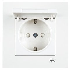 Viko Karre / Meridian Çocuk Korumalı Kapaklı Topraklı Priz (Çerçeve Hariç)