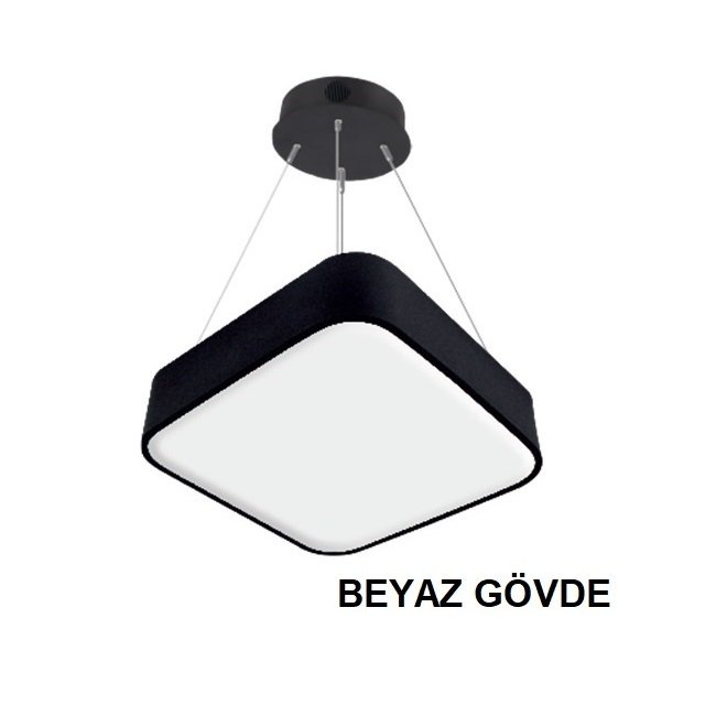 Lamptıme Sarkıt Armatür 80*80 Dolu Kare 40Cm 40W 3000K Beyaz Gövde