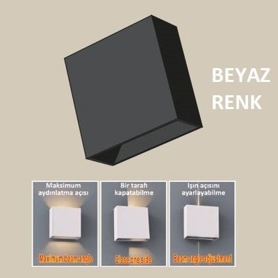 Ack 4W Led Duvar Apliği Beyaz Gövde 3000K Sarı Işık