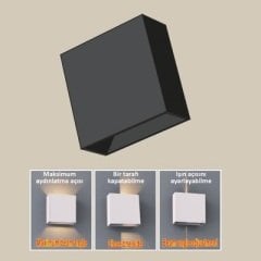 Ack 4W Led Duvar Apliği Siyah Gövde 3000K Sarı Işık