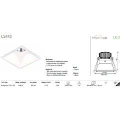 Jupıter Ls443 S Kare Led Spot 11W 850Lm (3000K) Cree Cob