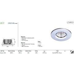 Jupıter Ls453 S  Led''Li Spot (3000K) 6W 480Lm Ip65 Epistar Cob