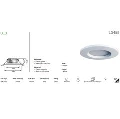 Jupıter Ls455 S  Led''Li Spot (3000K) 5W 400Lm Ip65 Smd