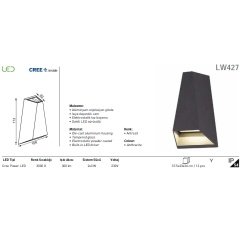 Jupıter Lw427 S Ledli Duvar Armatürü 6W (3000K)