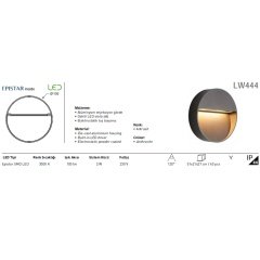 Jupıter Lw444 Led Bahçe Aplik (3000 K) Epistar Smd Led