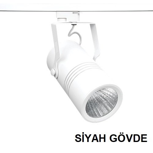Lamptıme 30W Siyah Gövde Trıfaze Ray Spot 3000K Sarı Işık
