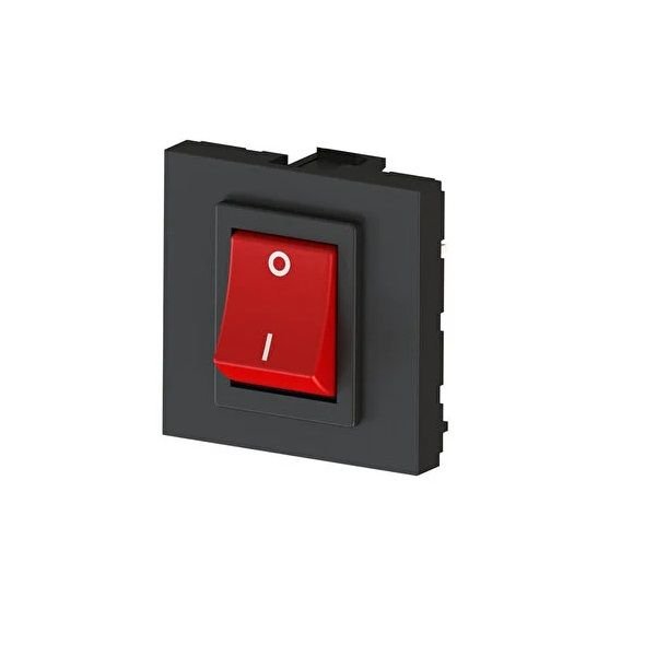 Ne-Ad Modüler 45X45 Mm Anahtar Siyah (Vidalı)