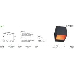 Jupıter Lw469 S  Led''Li Duvar Aplik (3000K) 6W Cob