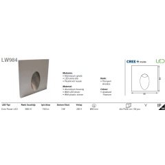 Jupıter Lw984 S  Led''Li Duvar Armatürü 2,2W (3000K) S/A