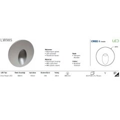 Jupıter Lw985 S  Led''Li Duvar Arm. 3W (3000K)