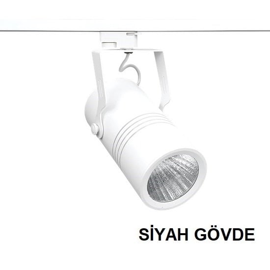 Lamptıme 20W Siyah Gövde Trıfaze Ray Spot 4000K Ilık Beyaz