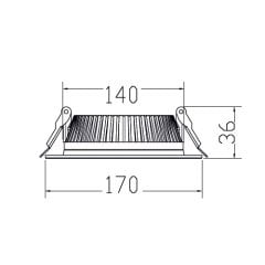 Braytron 18W 3000K 6''Faton Ledli Downlıght