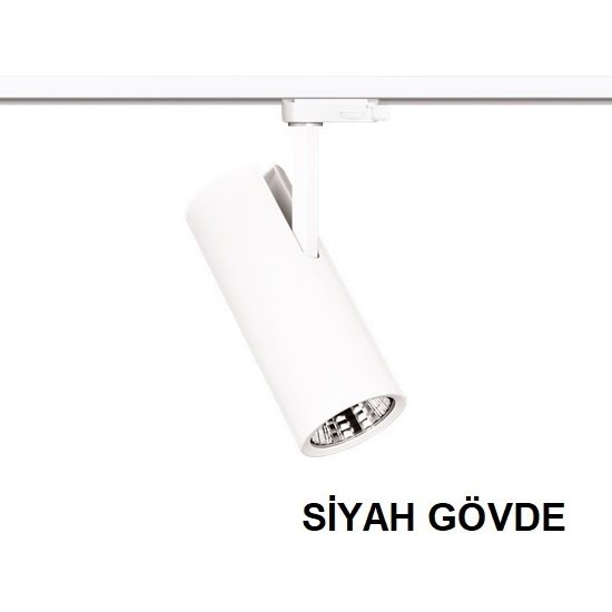 Lamptıme 10W Siyah Gövde Trıfaze Ray Spot 4000K Ilık Beyaz