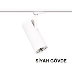 Lamptıme 10W Siyah Gövde Trıfaze Ray Spot 4000K Ilık Beyaz