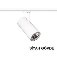 Lamptıme 30W Siyah Gövde Trıfaze Ray Spot 4000K Ilık Beyaz