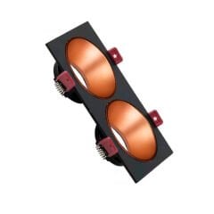 ACK DİKTÖRTGEN SİYAH-ROSE GOLD ALÜMİNİUM SPOT ARMATÜRÜ