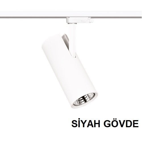 Lamptıme 20W Siyah Gövde Trıfaze Ray Spot 4000K Ilık Beyaz