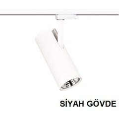Lamptıme 20W Siyah Gövde Trıfaze Ray Spot 4000K Ilık Beyaz
