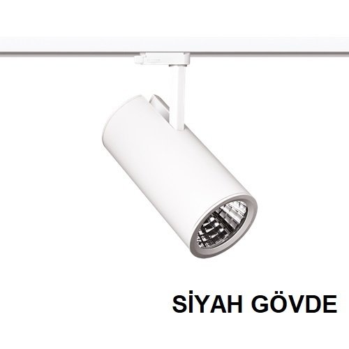 Lamptıme 40W Siyah Gövde Trıfaze Ray Spot 4000K Ilık Beyaz
