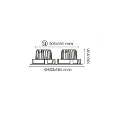 MOL2082D VELLA SERİSİ SIVA ALTI İKİLİ DÜZ LED SPOT