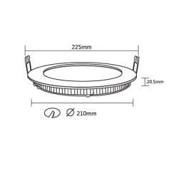 Braytron 18W 4000K 8'' Sıva Altı Ledli Panel